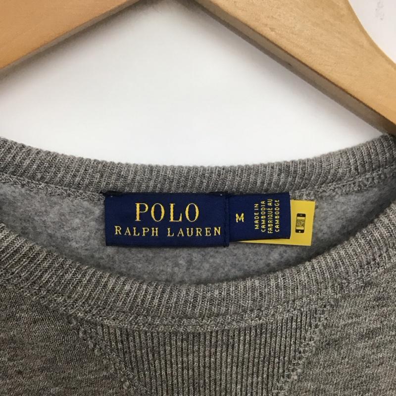 ポロラルフローレン POLO RALPH LAUREN トレーナー 長袖 長袖トレーナー スウェット クルーネック プルオーバー M ロゴ、文字 灰 / グレー / レディース USED 古着 中古 10138833