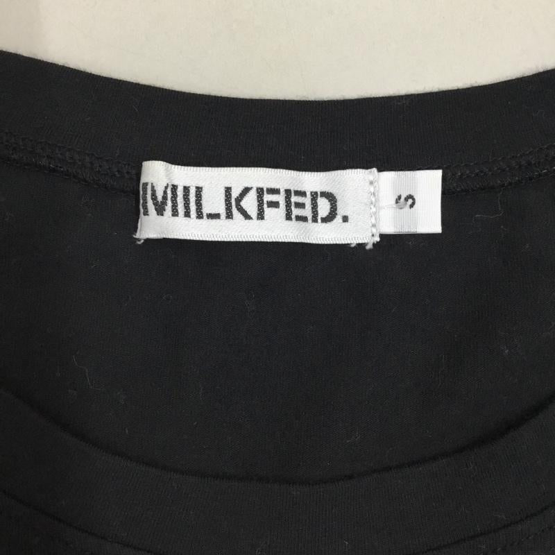 ミルクフェド MILKFED. カットソー 半袖 ノースリーブカットソー プリントクルーネックカットソー S プリント 黒 / ブラック /  レディース USED 古着 中古 10112245