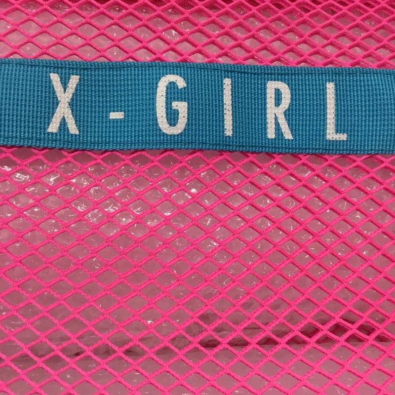 エックスガール X-girl トートバッグ トートバッグ 05182015 メッシュ ロゴ、文字 桃 / ピンク / X 水色 / ライトブルー / レディース USED 古着 中古 10108897