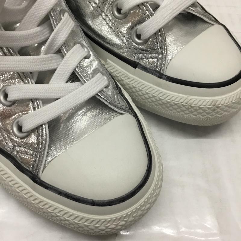 コンバース CONVERSE スニーカー スニーカー 1SC254 ALL STAR 100 SHINYMETALLIC OX 24cm 24.0cm ロゴ、文字 銀 / シルバー / X 白 / ホワイト / レディース USED 古着 中古 10121821