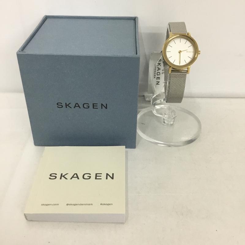 スカーゲン SKAGEN 腕時計 アナログ(クォーツ式) SKW2445 箱有 ロゴ、文字 金 / ゴールド / X 銀 / シルバー / レディース USED 古着 中古 10127308