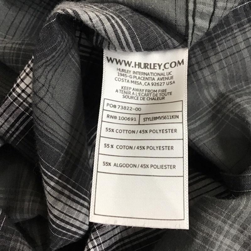 ハーレー Hurley シャツ、ブラウス 半袖 ワークシャツ ウエスタンシャツ S チェック ダークグレー / ダークグレー / X 白 / ホワイト / X 黒 / ブラック / メンズ USED 古着 中古 10114610