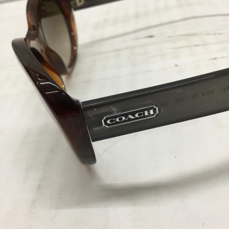 コーチ COACH めがね・サングラス サングラス 524313 HC8111 ケース付き ロゴ、文字 茶 / ブラウン / X 灰 / グレー / レディース USED 古着 中古 10107630