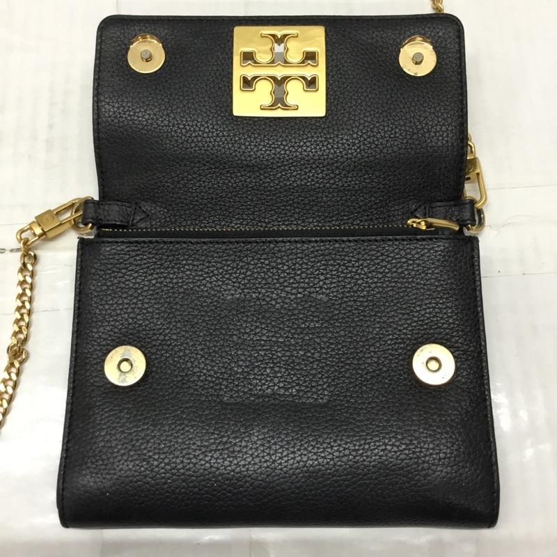 トリーバーチ TORY BURCH ショルダーバッグ ショルダーバッグ ショルダーウォレット 財布 チェーン ワンポイント 黒 / ブラック / X 金 / ゴールド / レディース USED 古着 中古 10120742