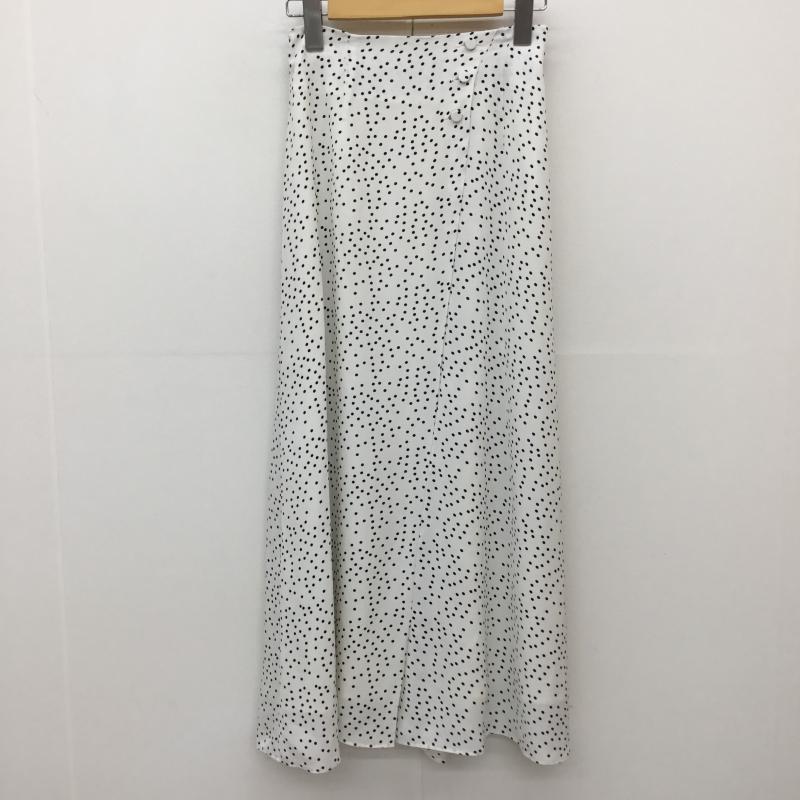 スナイデル SNIDEL スカート ロングスカート FREE ドット 白 / ホワイト / X 黒 / ブラック / レディース USED 古着 中古 10139108