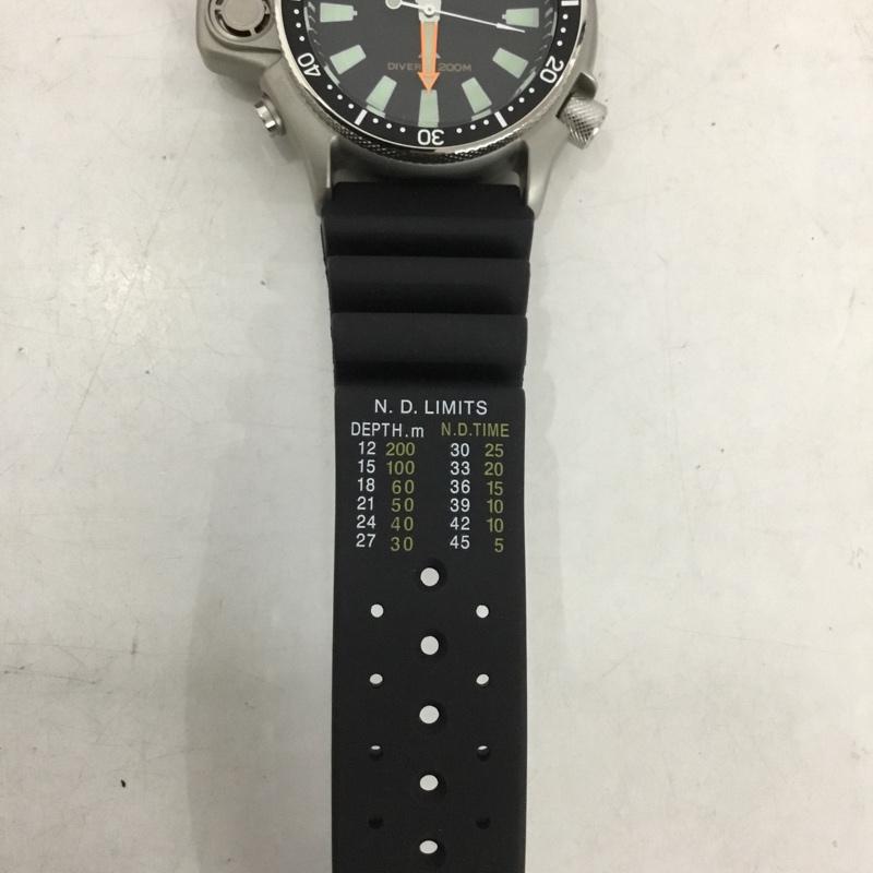 シチズン CITIZEN 腕時計 アナログ(クォーツ式) C520-S044898 PROMASTER ラバーベルト ロゴ、文字 黒 / ブラック / メンズ USED 古着 中古 10134882