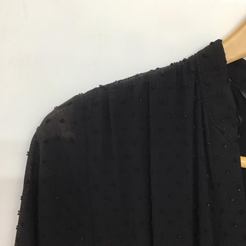 ザラ ZARA ワンピース ロングスカート 8741 263 800 半袖 フレアスリーブ スキッパーワンピース ギャザー XS ドット 黒 / ブラック / レディース USED 古着 中古 10138644