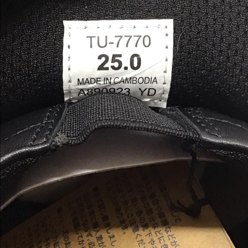 アシックス ASICS 革靴 革靴 TU-7770 texcy luxe バンプスリッポン 箱有 25cm 25.0cm 無地 黒 / ブラック / メンズ USED 古着 中古 10111760