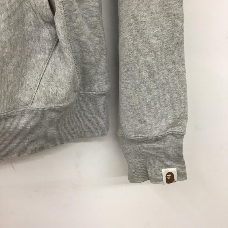 アベイシングエイプ A BATHING APE パーカー 長袖 長袖パーカー フード付きパーカー プリントスウェット トレーナー S ロゴ、文字 灰 / グレー / レディース USED 古着 中古 10109168