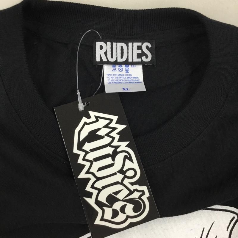 ルーディーズ RUDIES Tシャツ 半袖 半袖カットソー プリントTシャツ クルーネックカットソー 5 プリント 黒 / ブラック /  メンズ USED 古着 中古 10111305