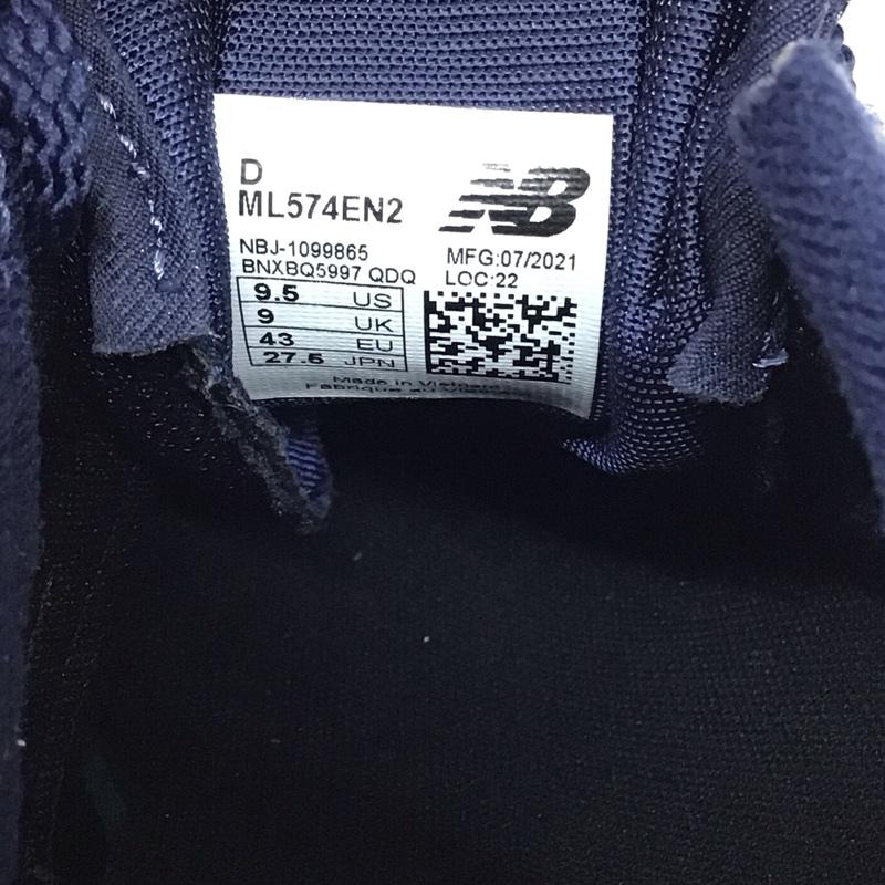 ニューバランス New Balance スニーカー スニーカー ML574EN2 タグ付き 27.5cm 27.5cm ロゴ、文字 紺 / ネイビー / X 白 / ホワイト / メンズ USED 古着 中古 10121619