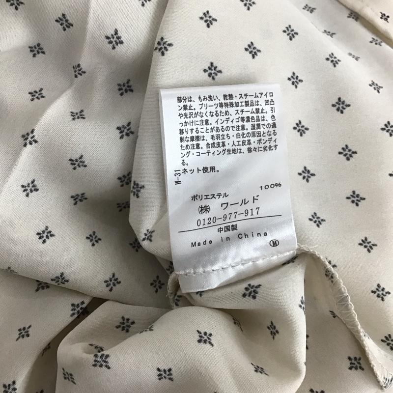 インデックス index カットソー 長袖 長袖シャツ 総柄シャツ ノーカラーシャツ M 総柄 ベージュ / ベージュ / レディース USED 古着 中古 10128956