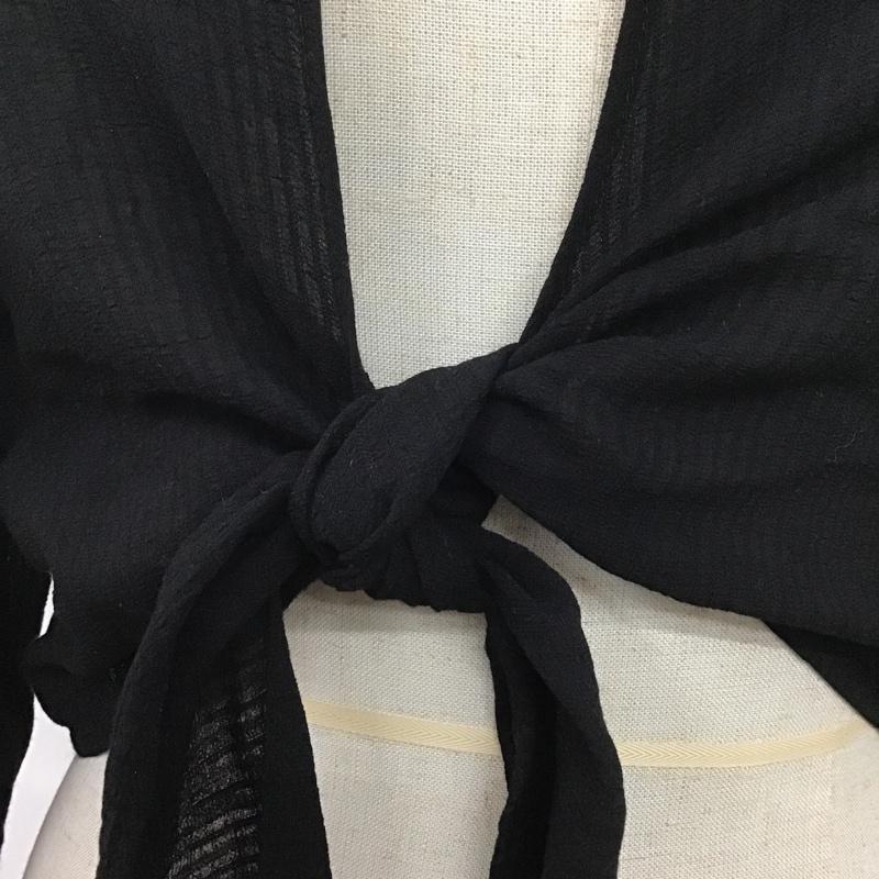 ザラ ZARA カットソー 長袖 2180 050 800 ショート丈 ボレロ M 無地 黒 / ブラック /  レディース USED 古着 中古 10107154