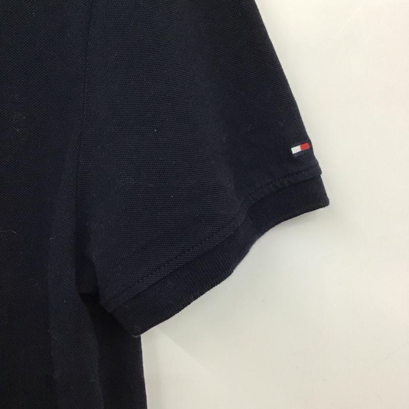 トミーヒルフィガー TOMMY HILFIGER ポロシャツ 半袖 半袖ポロシャツ 半袖カットソー カラーシャツ S ロゴ、文字 紺 / ネイビー / メンズ USED 古着 中古 10130843