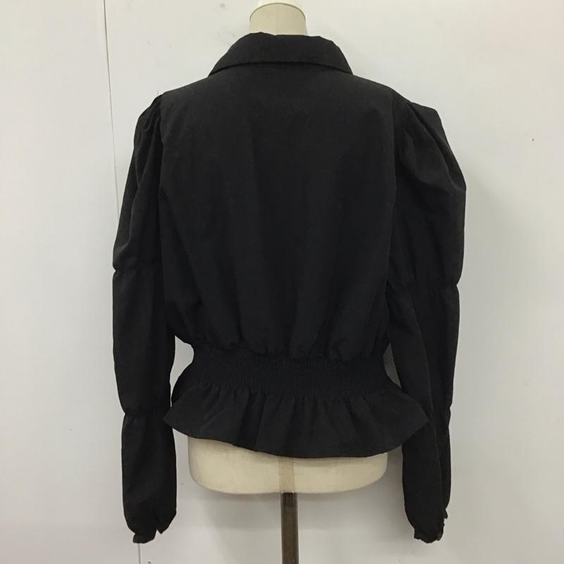 ザラ ZARA シャツ、ブラウス 長袖 8351 249 800 シャーリング XL 無地 黒 / ブラック / レディース USED 古着 中古 10112047