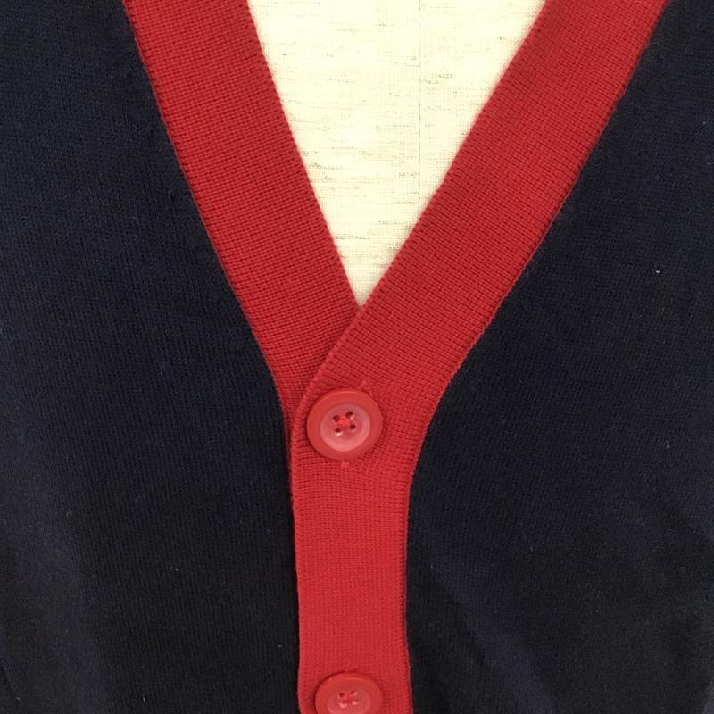 ブルックスブラザーズ BROOKS BROTHERS カーディガン 長袖 Vネック カシミヤ混 M 無地 紺 / ネイビー / X 赤 / レッド / メンズ USED 古着 中古 10111243