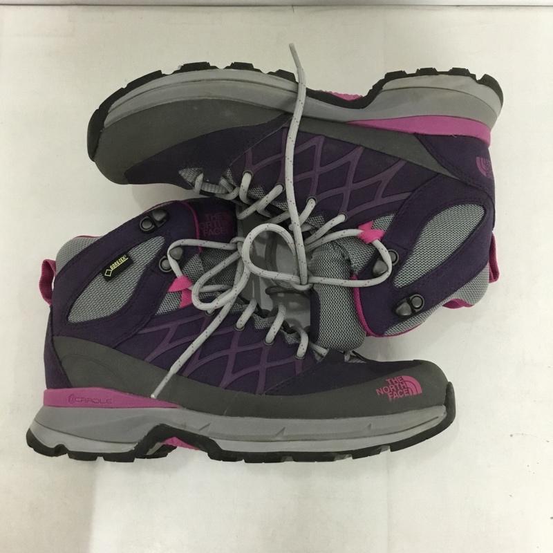 ザノースフェイス THE NORTH FACE アウトドアシューズ アウトドアシューズ 557866 トレッキングシューズ 24cm 24.0cm ロゴ、文字 紫 / パープル / X 灰 / グレー / レディース USED 古着 中古 10138543