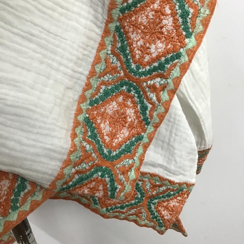 ザラ ZARA カットソー 長袖 4786 278 251 Vネック ガーゼ S 刺繍 白 / ホワイト /  レディース USED 古着 中古 10107157