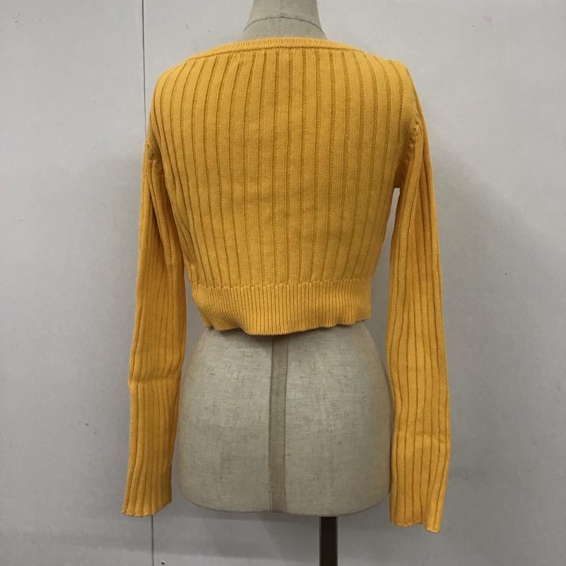 マウジー MOUSSY カーディガン 長袖 010GSK70-0630 STONE WASH ZIP UP KNIT CD ショート丈 コットン FREE 無地 橙 / オレンジ / レディース USED 古着 中古 10107933