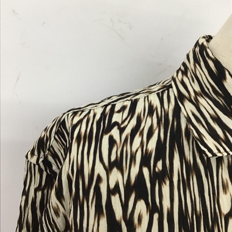 ザラ ZARA シャツ、ブラウス 長袖 6365 487 042 S アニマル柄 黒 / ブラック / X 茶 / ブラウン / X オフホワイト / オフホワイト / レディース USED 古着 中古 10112623