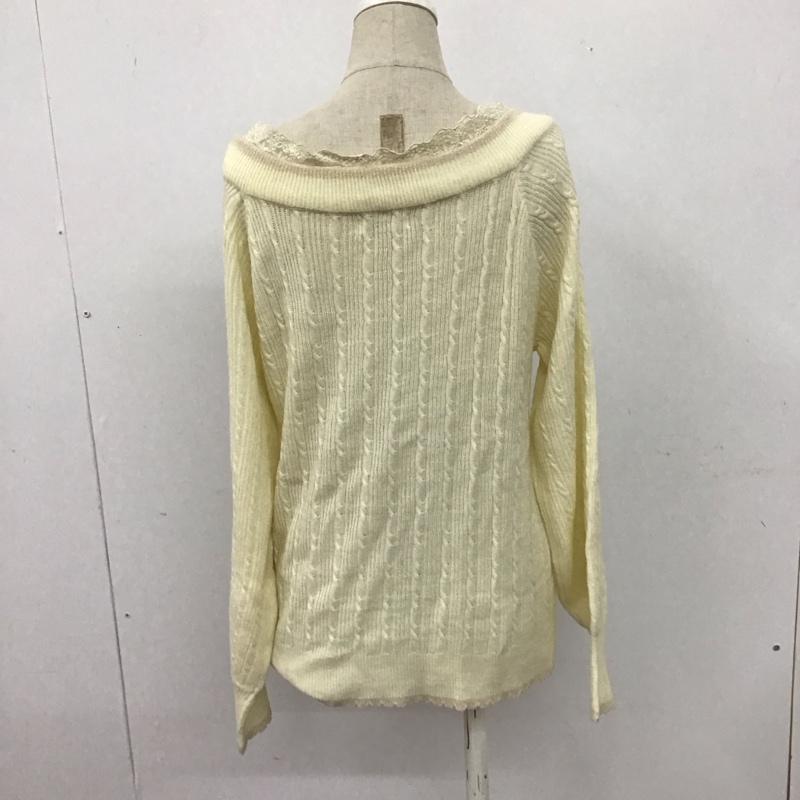 アクシーズファム axes femme ニット、セーター 長袖 長袖ニットカットソー ニット セーター Vネックニット M 無地 白 / ホワイト / メンズ USED 古着 中古 10107706