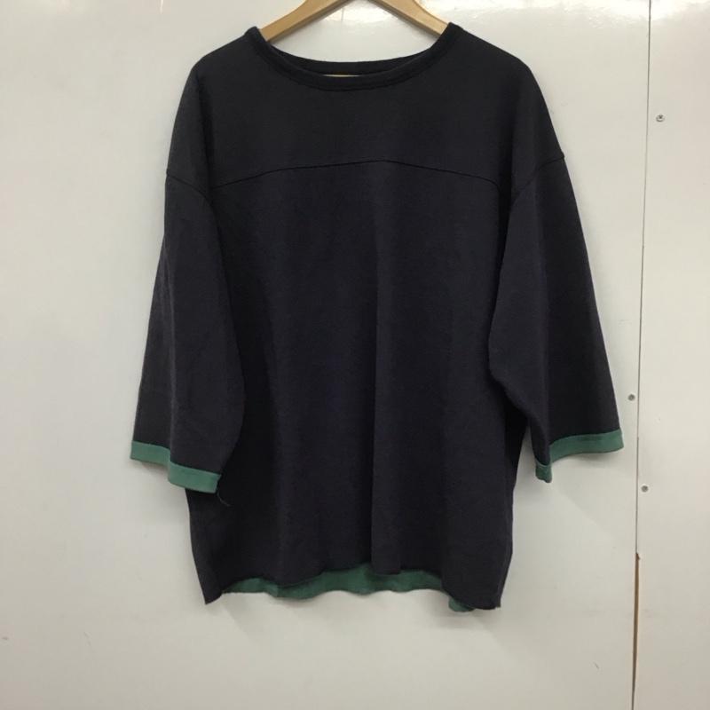 ニコアンド niko and... Tシャツ 半袖 半袖カットソー 無地Tシャツ クルーネックカットソー L 無地 紺 / ネイビー / メンズ USED 古着 中古 10138092