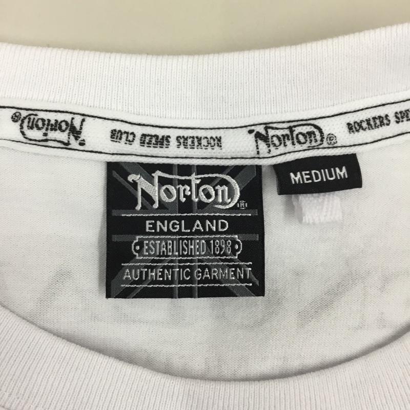 ノートン Norton カットソー 長袖 長袖カットソー クルーネックカットソー ロングスリーブカットソー プリントTシャツ M ロゴ、文字 白 / ホワイト /  メンズ USED 古着 中古 10108770
