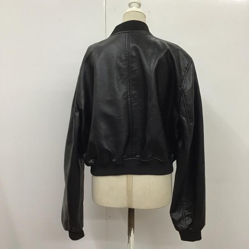 ザラ ZARA ジャケット、上着 ジャンパー、ブルゾン ジップアップジャケット フェイクレザー アウター M 無地 黒 / ブラック / レディース USED 古着 中古 10118523