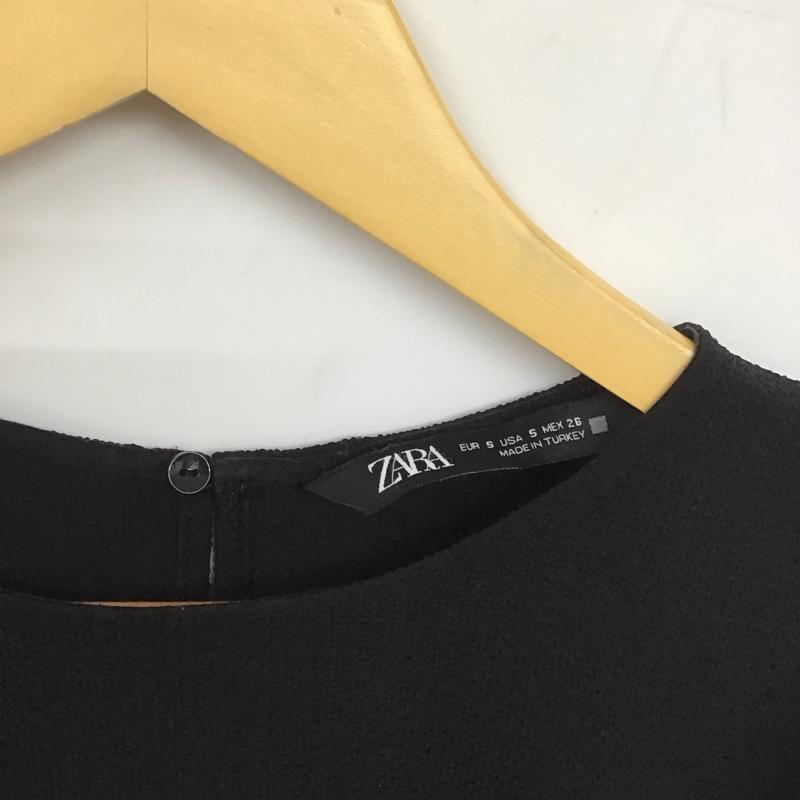 ザラ ZARA カットソー 長袖 S 無地 白 / ホワイト / X 黒 / ブラック / レディース USED 古着 中古 10129659