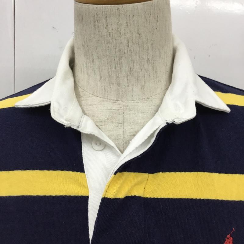 ポロラルフローレン POLO RALPH LAUREN カットソー 長袖 長袖カットソー ラガーシャツ ボーダーシャツ カラーシャツ S ボーダー柄 黄 / イエロー / X 紺 / ネイビー /  メンズ USED 古着 中古 10110010
