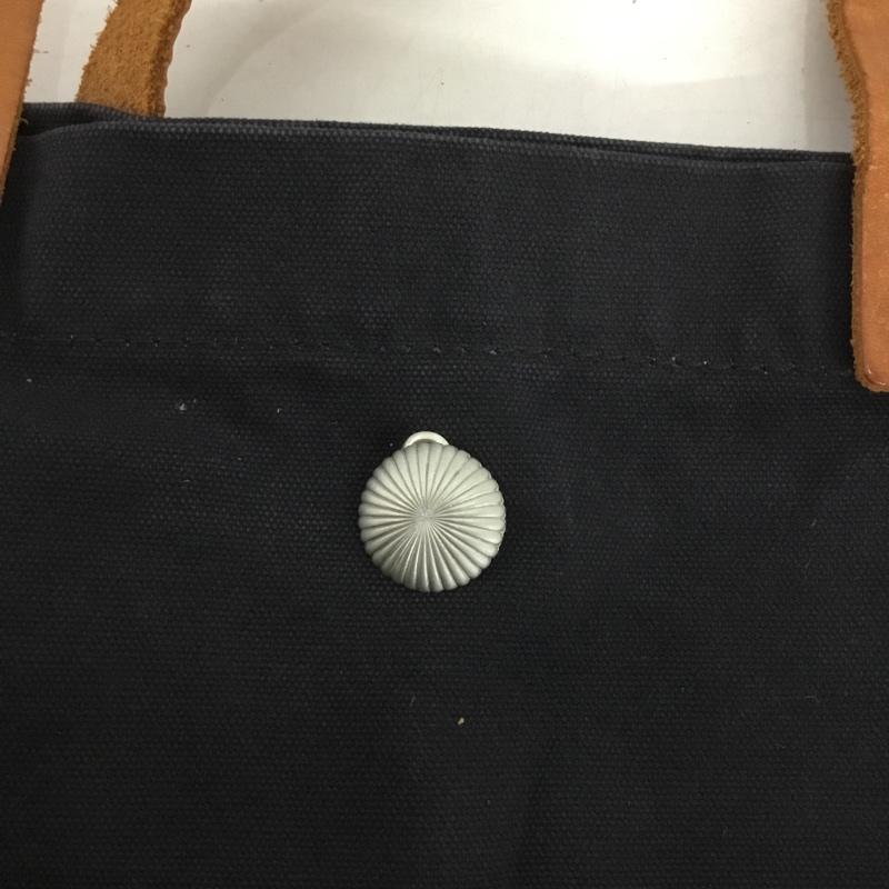 メイプル melple トートバッグ トートバッグ コンチョ釦 キャンバス レザーハンドル 無地 黒 / ブラック / メンズ USED 古着 中古 10140206
