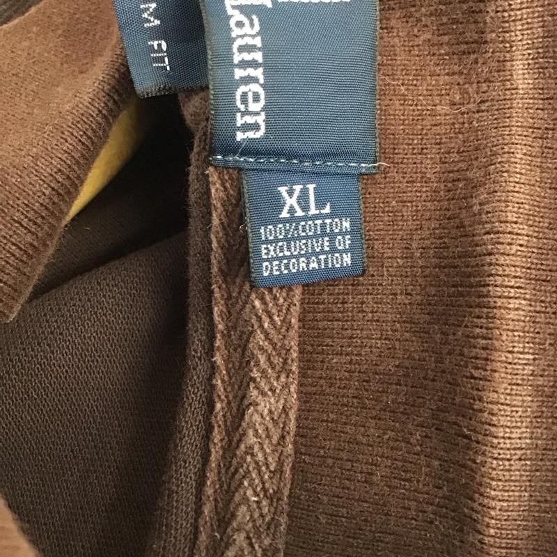 ポロバイラルフローレン Polo by RALPH LAUREN ポロシャツ 半袖 半袖ポロシャツ カラーシャツ 半袖カットソー XL ロゴ、文字 茶 / ブラウン / メンズ USED 古着 中古 10148074