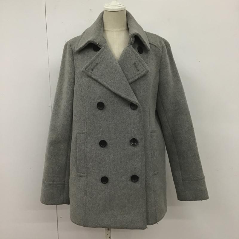 ナチュラルビューティーベーシック NATURAL BEAUTY BASIC コート ピーコート L 無地 灰 / グレー / レディース USED 古着 中古 10105716