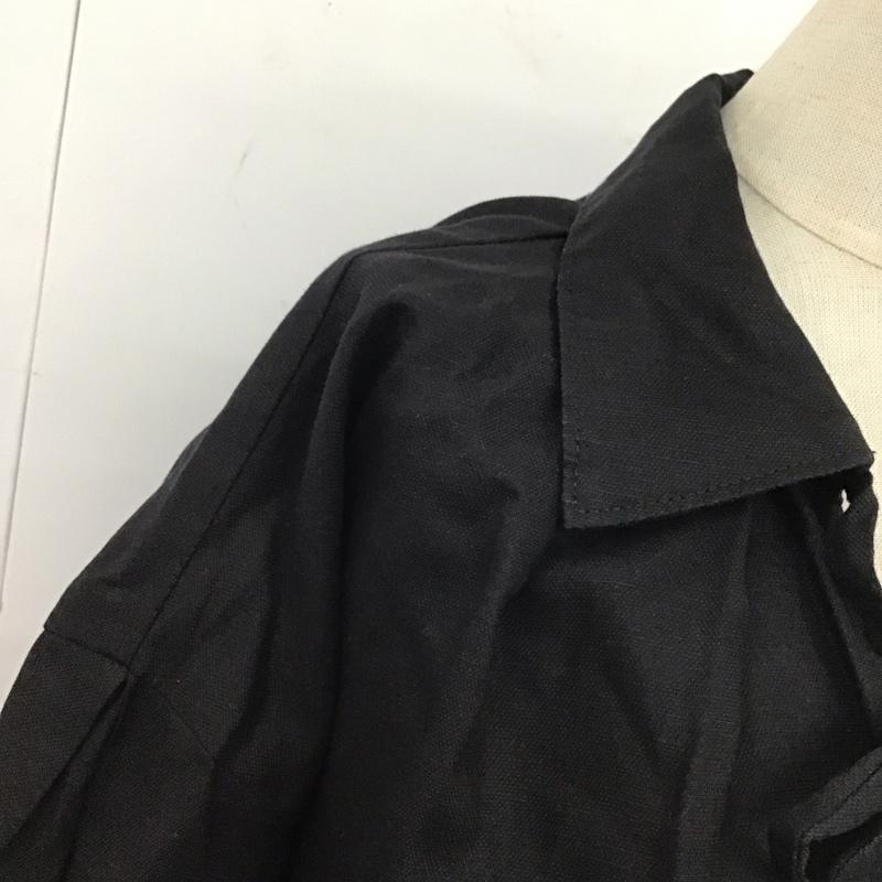 ジーナシス JEANASIS カットソー 半袖 JS063759CF 裾フリンジ FREE 無地 黒 / ブラック /  レディース USED 古着 中古 10114232