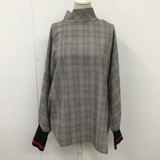 ザラウーマン ZARA WOMAN カットソー 長袖 4437 050 064 スタンドネック M チェック 黒 / ブラック / X 白 / ホワイト / X 赤 / レッド /  レディース USED 古着 中古 10113458