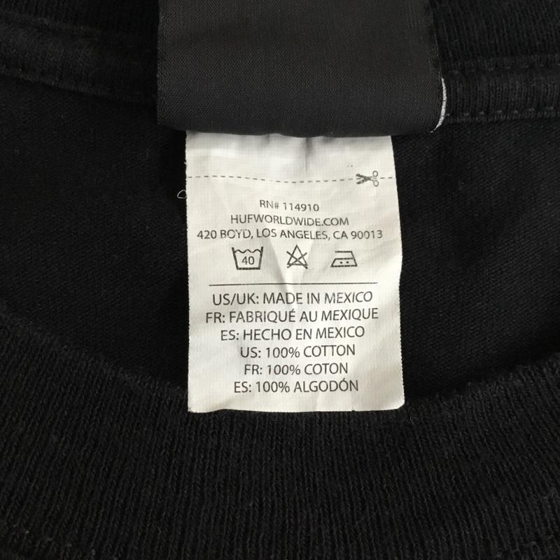 ハフ HUF Tシャツ 半袖 半袖カットソー プリントTシャツ クルーネックカットソー XL プリント 黒 / ブラック / メンズ USED 古着 中古 10120804