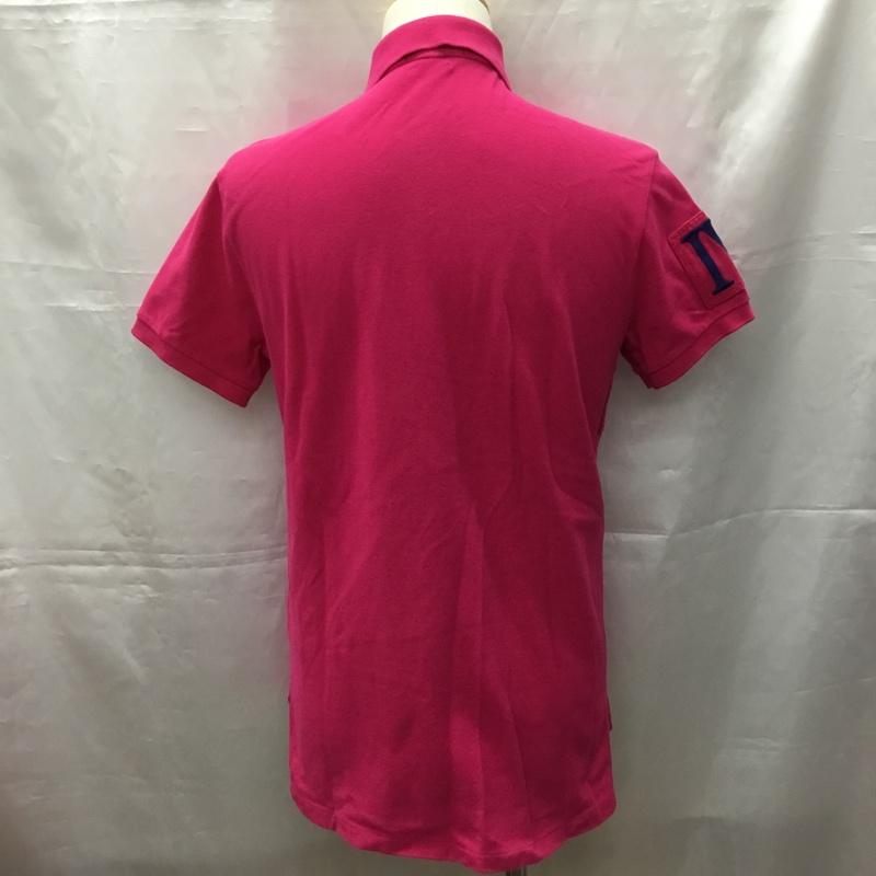 ポロラルフローレン POLO RALPH LAUREN ポロシャツ 半袖 半袖ポロシャツ カラーシャツ 半袖カットソー S ロゴ、文字 桃 / ピンク / メンズ USED 古着 中古 10108543