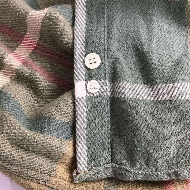 ギャップ GAP シャツ、ブラウス 長袖 ボタンダウン S チェック カーキ / カーキ / X ベージュ / ベージュ / X 白 / ホワイト / X 桃 / ピンク / メンズ USED 古着 中古 10121343