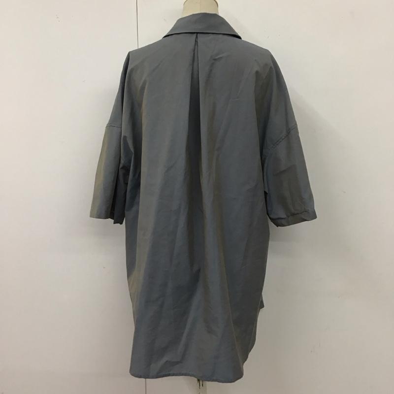 エージーバイアクアガール AGBYAQUAGIRL シャツ、ブラウス 半袖 C12-82018 イリデンスシアーシャツ タグ付き M 無地 青 / ブルー / レディース USED 古着 中古 10115899
