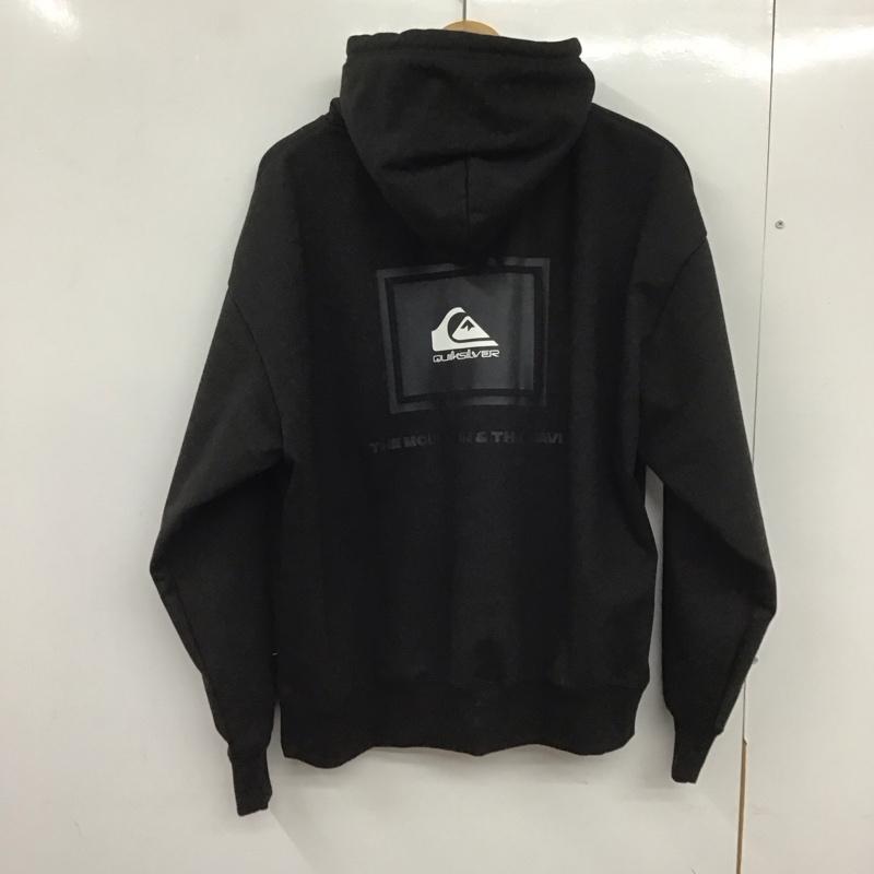 クイックシルバー Quiksilver パーカー 長袖 長袖パーカー プルオーバーパーカー スウェット M ロゴ、文字 黒 / ブラック / メンズ USED 古着 中古 10133126