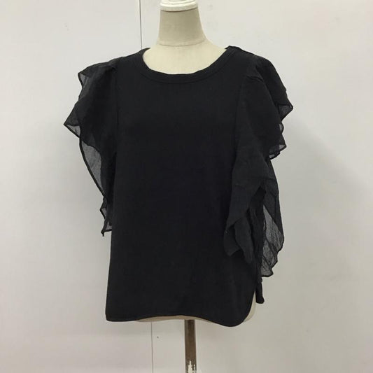 ロッソ ROSSO カットソー 半袖 RA75-23B008 袖フリル FREE 無地 黒 / ブラック /  レディース USED 古着 中古 10114090