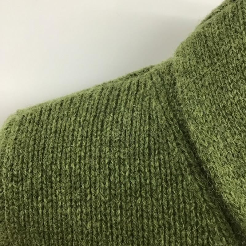 エルエルビーン L.L.Bean ニット、セーター 長袖 0 HLV5 エルボーパッチ ショールカラー M 無地 緑 / グリーン / メンズ USED 古着 中古 10112653