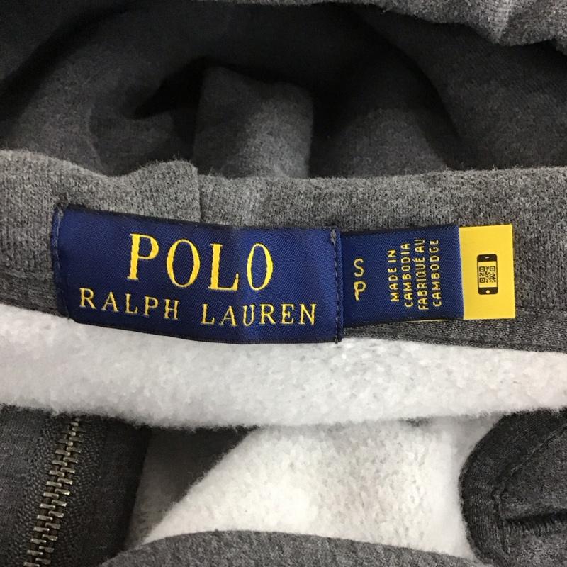 ポロラルフローレン POLO RALPH LAUREN パーカー 長袖 長袖パーカー フード付きパーカー 刺繍スウェット トレーナー ジップアップパーカー S ロゴ、文字 灰 / グレー / メンズ USED 古着 中古 10107317