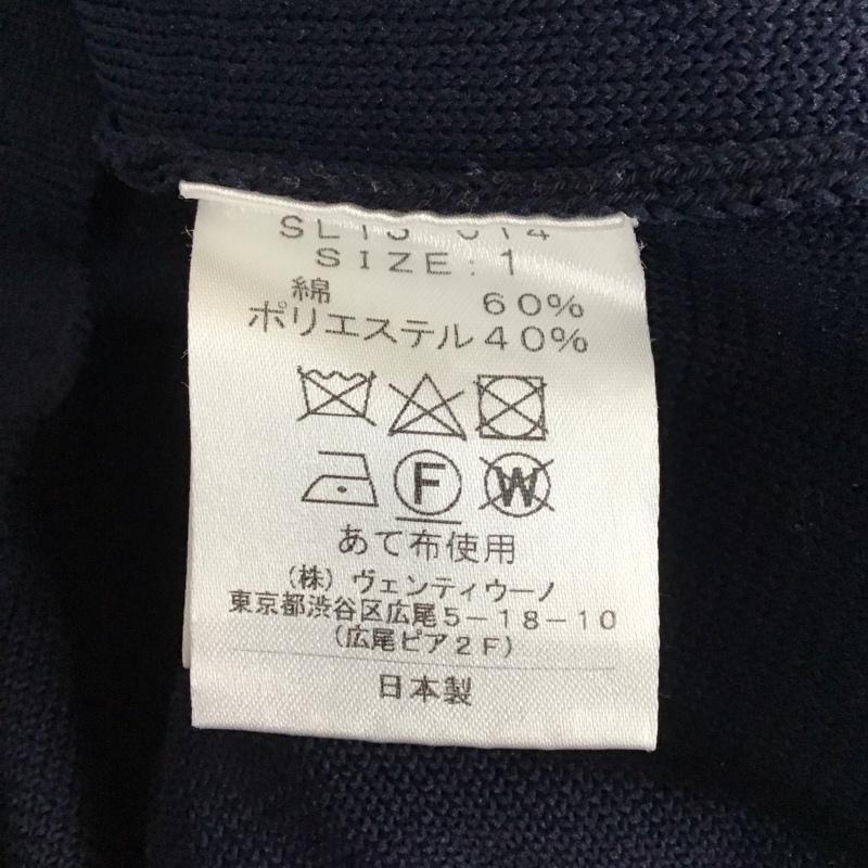 スローン SLOANE カットソー 半袖 半袖ニットカットソー クルーネックカットソー 半袖セーター 1 無地 紺 / ネイビー / レディース USED 古着 中古 10115744