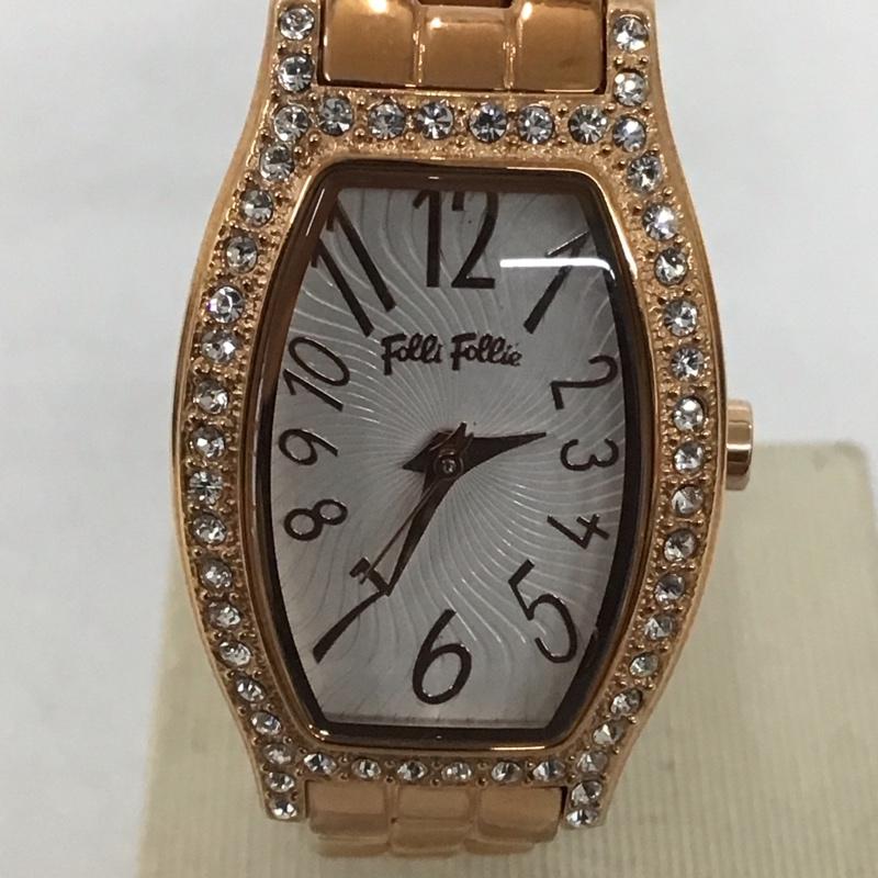 フォリフォリ Folli Follie 腕時計 アナログ(クォーツ式) WF8B026BP 箱有 ロゴ、文字 金 / ゴールド / レディース USED 古着 中古 10134356