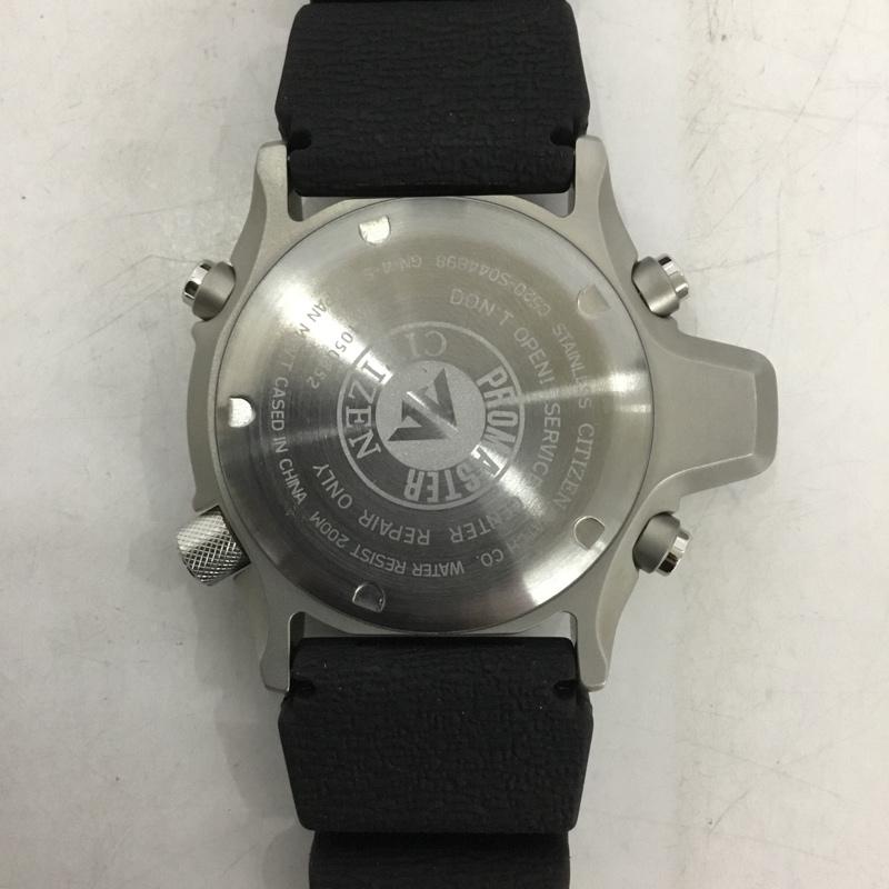 シチズン CITIZEN 腕時計 アナログ(クォーツ式) C520-S044898 PROMASTER ラバーベルト ロゴ、文字 黒 / ブラック / メンズ USED 古着 中古 10134882