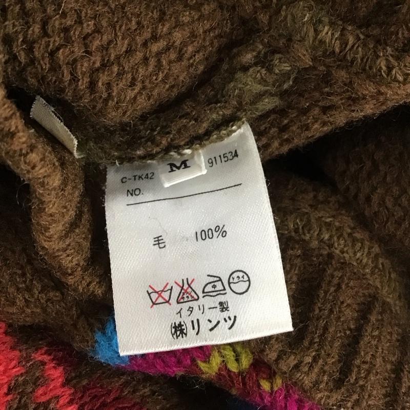 古着 USED ニット、セーター 長袖 長袖ニット リブニット セーター クルーネックカットソー セーター M 花柄 茶 / ブラウン / メンズ USED 古着 中古 10106819