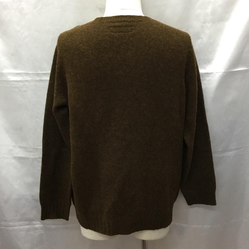 ジェネラルサプライ GENERALSUPPLY ニット、セーター 長袖 長袖ニットカットソー ニット セーター クルーネックニット L 無地 茶 / ブラウン / メンズ USED 古着 中古 10108713