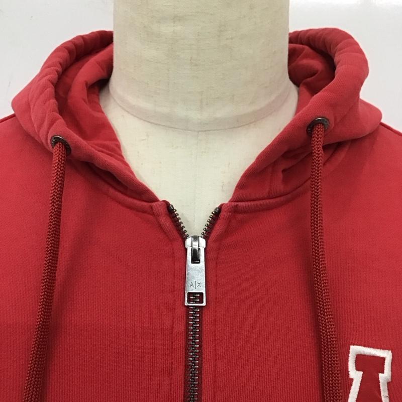 アルマーニエクスチェンジ ARMANI EXCHANGE パーカー 長袖 長袖パーカー フード付きパーカー プリントスウェット トレーナー M ロゴ、文字 赤 / レッド / メンズ USED 古着 中古 10115128