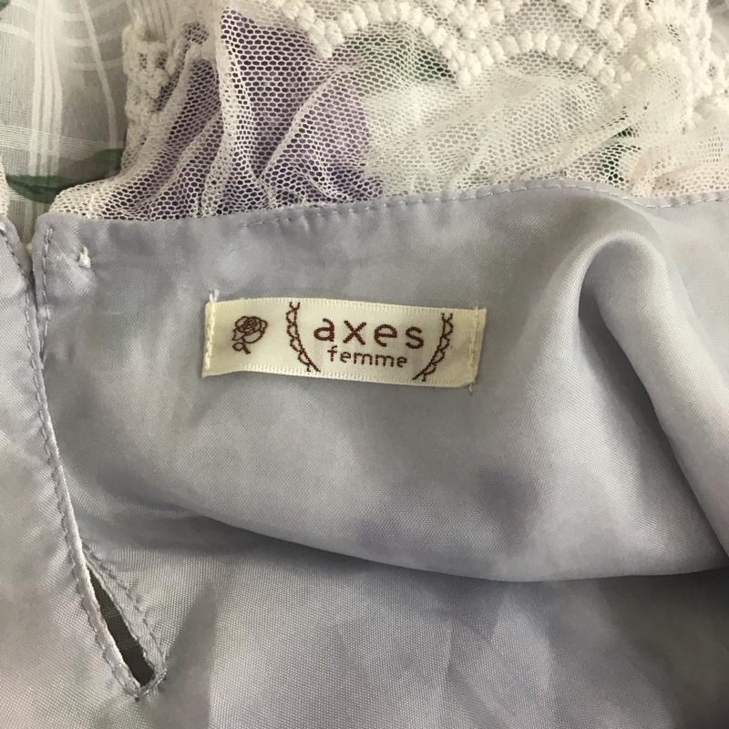 アクシーズファム axes femme ワンピース ひざ丈スカート FREE 花柄 X チェック マルチカラー / マルチカラー / レディース USED 古着 中古 10108634